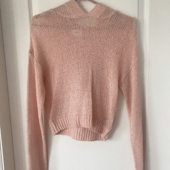 NWOT Ardene Loose Knit Pink Hoodie/ Hooded Sweater - Picture 1 of 6